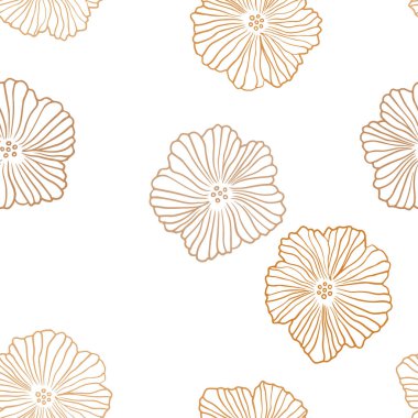 Koyu turuncu vektör çiçek ile seamless zarif modeli. Yeni renkli resimde çiçekli. Doku pencere Panjur, perdeler için.