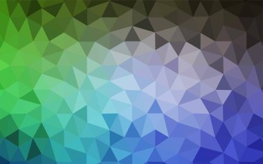 Açık mavi, yeşil vektör düşük Poli kapak. Gradyan ile Origami tarzında yaratıcı geometrik şekil. İşiniz için en iyi üçgen tasarım.