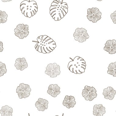 Karanlık çok renkli vektör sorunsuz doodle deseni çiçekli, yaprakları. Glitter soyut resimde yaprak ve çiçek ile. Doku pencere Panjur, perdeler için.