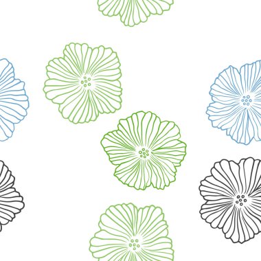 Açık mavi, vektör sorunsuz doğal zemin çiçek ile yeşil. Modern soyut illüstrasyon çiçekli. Tasarım için duvar kağıdı, kumaş üreticileri.