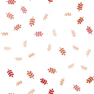 Işık turuncu vektör yaprak ile seamless zarif modeli. Parlayan illüstrasyon karalama stilinde yaprakları ile renkli. Tasarım için duvar kağıdı, kumaş üreticileri.