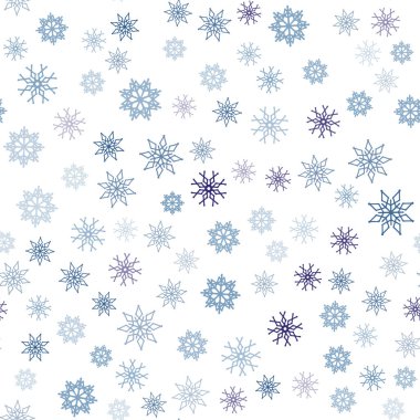 Koyu pembe, mavi parlak kar taneleri ile sorunsuz düzen vektör. Parlayan illüstrasyon kar Noel tarzı ile renkli. Kartvizit, Web siteleri için şablon.