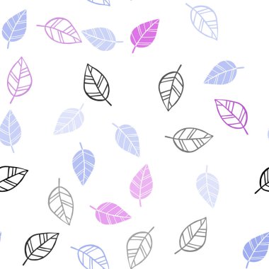 Hafif pembe, mavi vektör sorunsuz arka plan yaprakları ile. Yarım yamalak karalamalar ile arka plan bulanık yapraklarda. Desen için modaya uygun kumaş, duvar kağıtları.