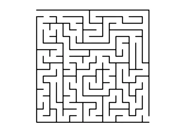 黒の難問と白いベクトル Dackdrop 白地にシンプルなスタイルのデザインを迷路します レジャー タスク ゲームのパターン — ストックベクタ