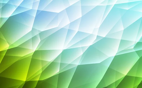 Azul Claro Fondo Vector Verde Con Triángulos Ilustración Abstracta Brillante — Vector de stock