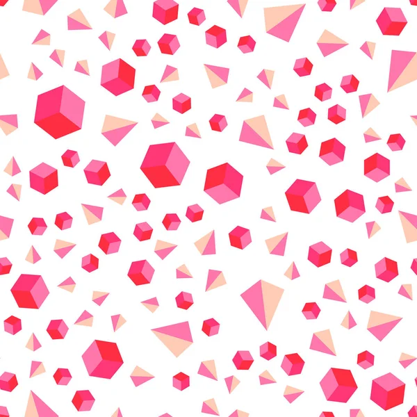 Светло Красный Вектор Бесшовный Изометрический Узор Полигональным Стилем Кубиками Абстрактная — стоковый вектор