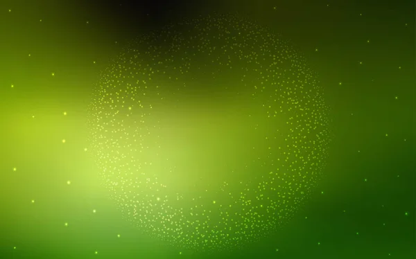 Textura Vectorial Verde Claro Con Estrellas Vía Láctea Ilustración Abstracta — Vector de stock