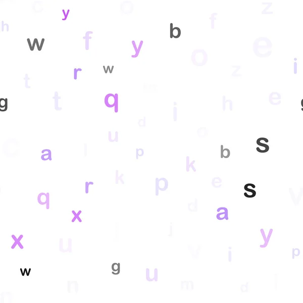 Luz Patrón Sin Costura Vector Púrpura Con Símbolos Abc Signos — Archivo Imágenes Vectoriales