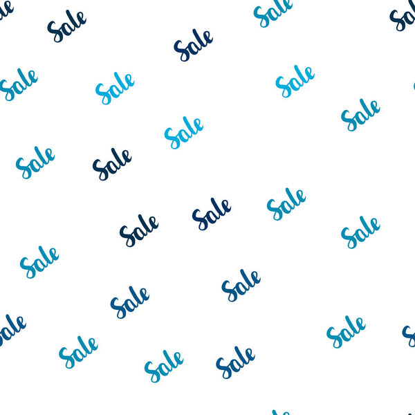 Light BLUE vector seamless pattern with sale signs. Abstract illustration with colorful gradient symbols of sales. Backdrop for mega promotions, discounts.