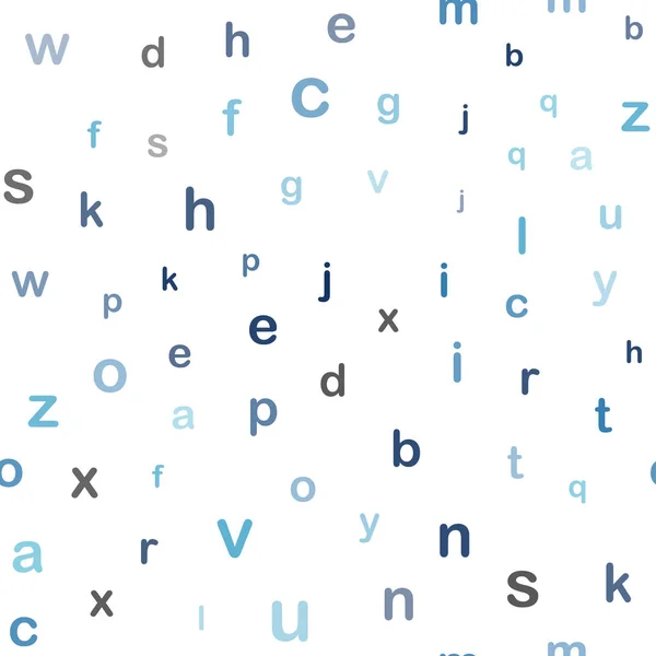 Fond Sans Couture Vecteur Bleu Clair Avec Des Signes Alphabet — Image vectorielle