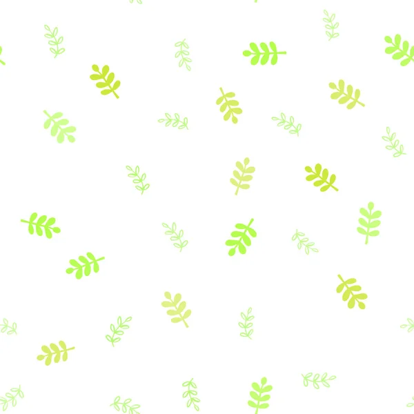 Light Green Yellow Vector Seamless Elegant Pattern Leaves Blurred Decorative — Stock Vector