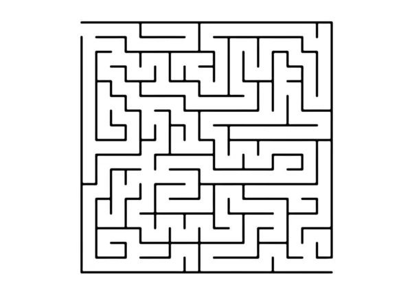 Modèle Vectoriel Blanc Avec Labyrinthe Noir Labyrinthe Noir Blanc Dans — Image vectorielle