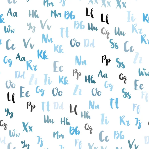Modèle Sans Couture Vecteur Bleu Clair Avec Des Lettres Isolées — Image vectorielle