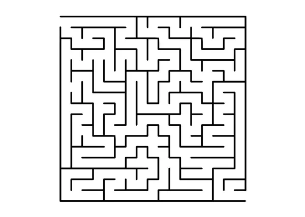 Padrão Vetorial Branco Com Labirinto Preto Ilustração Simples Com Labirinto —  Vetores de Stock
