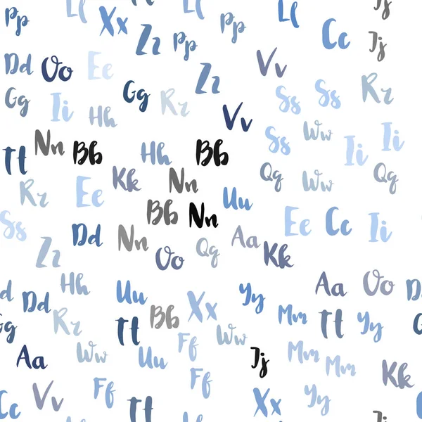 Modèle Sans Couture Vecteur Bleu Clair Avec Des Lettres Isolées — Image vectorielle