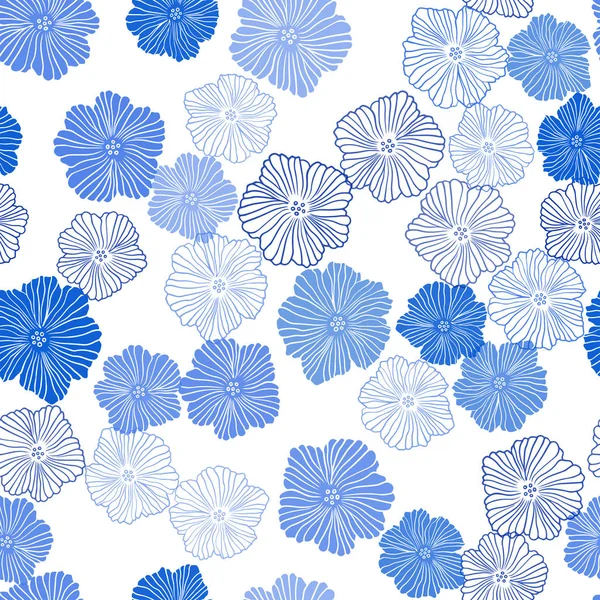 Fondo Abstracto Sin Costuras Vector Azul Oscuro Con Flores Ilustración — Vector de stock