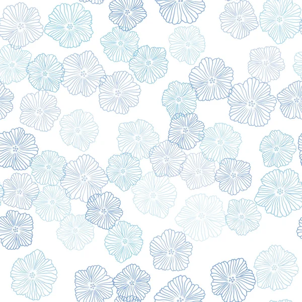 Hellblauer Vektor Nahtlosen Natürlichen Hintergrund Mit Blumen Kreative Illustration Verschwommenem — Stockvektor