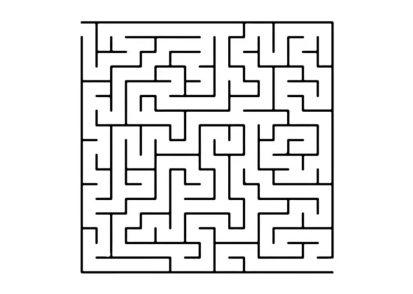 Weiße Vektorvorlage Mit Einem Schwarzen Labyrinth Puzzle Schwarz Weiß Labyrinth — Stockvektor