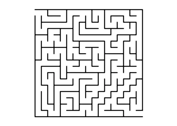 White Vector Template Black Maze Puzzle Maze Design Simple Style — Stock Vector