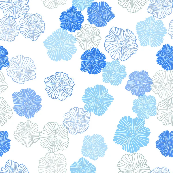 Albastru Deschis Vector Galben Tapet Elegant Fără Sudură Flori Ilustrație — Vector de stoc
