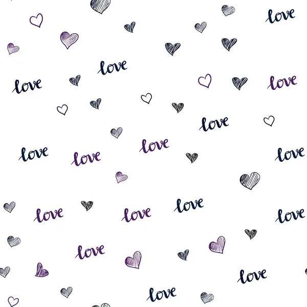 Σκούρο Ροζ Μπλε Διάνυσμα Ομαλή Υφή Λόγια Αγάπης Σας Καρδιές — Διανυσματικό Αρχείο