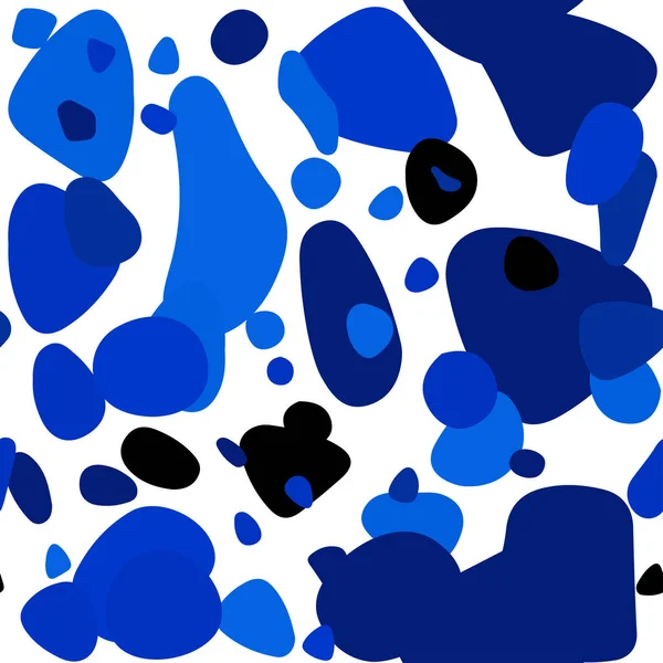 Темний Blue Вектор Безшовна Обкладинка Плямами Ілюстрація Набором Яскравих Барвистих — стоковий вектор