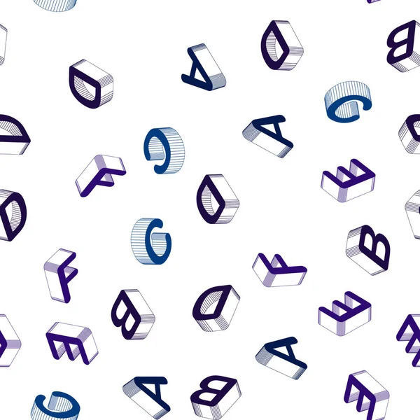 Modèle Sans Couture Vectoriel Bleu Clair Avec Des Lettres Isolées — Image vectorielle