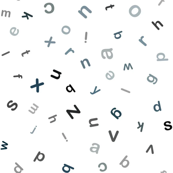 Donkerblauw Vector Naadloze Lay Out Met Latijnse Alfabet Abstracte Illustratie — Stockvector