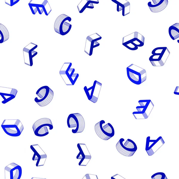 Světle Modrý Vektor Bezproblémové Šablona Izolovaných Písmen Abstraktní Obrázek Symboly — Stockový vektor