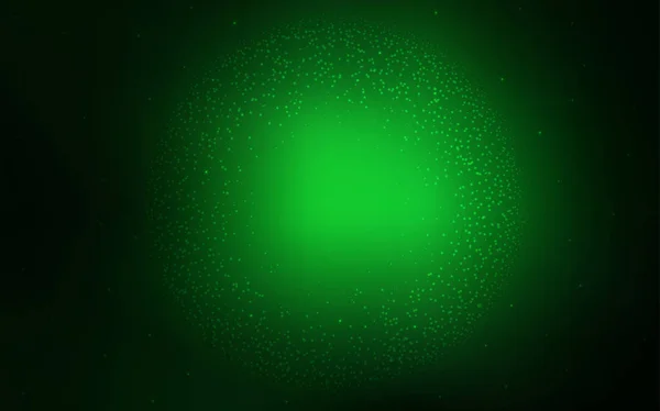 Modèle Vectoriel Vert Foncé Avec Étoiles Ciel Nocturne Illustration Colorée — Image vectorielle