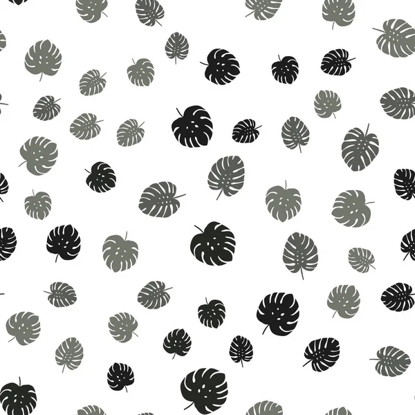 Işık gri vektör sorunsuz doodle şablon yaprakları ile. Doodle yaprakları gradyan ile Origami tarzında Illustration. Desen için modaya uygun kumaş, duvar kağıtları.