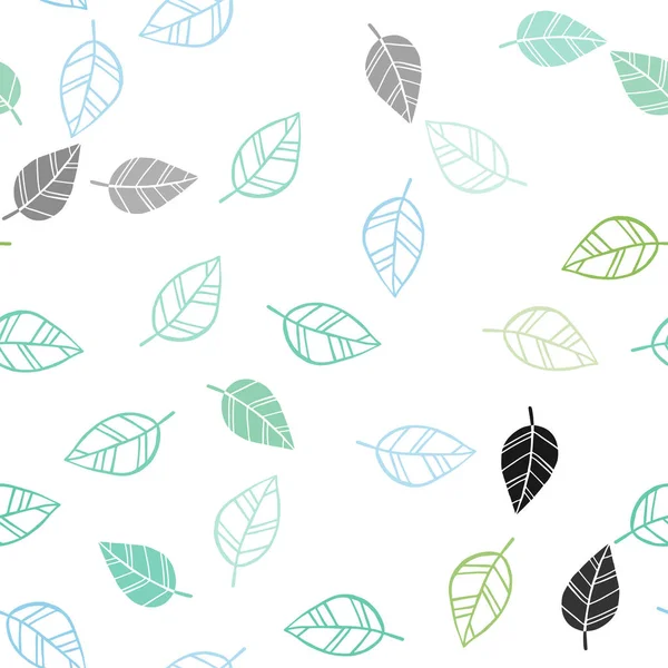 Hellblauer Grüner Vektor Nahtloser Natürlicher Hintergrund Mit Blättern Dekorative Illustration — Stockvektor