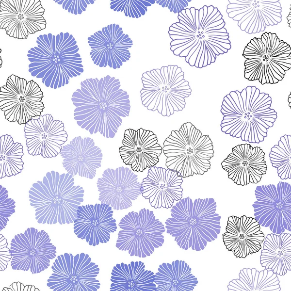 Licht Lila Vektor Nahtlos Eleganten Hintergrund Mit Blumen Nagelneue Farbige — Stockvektor