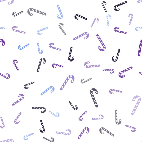 Pembe ışık, vektör seamless modeli lezzetli xmas şekerler ile mavi.