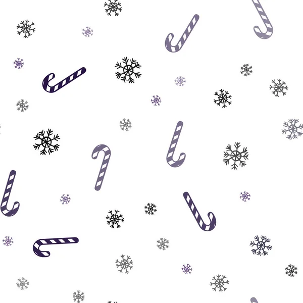 Dark Purple Vector Textura Perfecta Con Dulces Navidad Caramelos — Vector de stock