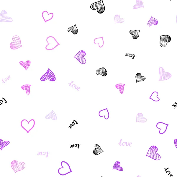 Světle Růžové Vektorové Bezešvá Textura Slovy Miluji Srdce Romantický Obrázek — Stockový vektor