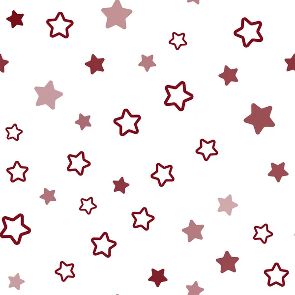 深红色矢量无缝模板与天空星星 用星星闪耀着彩色插图 面料制造商的设计 — 图库矢量图片
