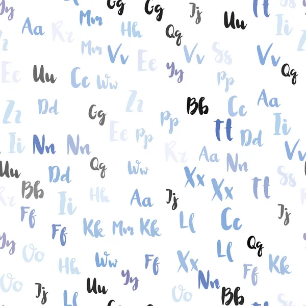 Rose Clair Bleu Vecteur Mise Page Transparente Avec Alphabet Latin — Image vectorielle