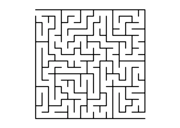 White Vector Layout Black Maze Riddle Black White Maze Simple — Stock Vector