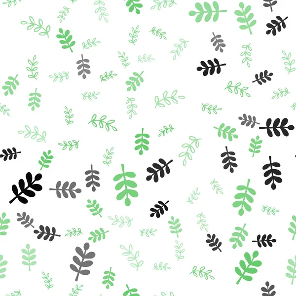 Licht Groen Vector Naadloze Natuurlijke Patroon Met Bladeren Takken Bladeren — Stockvector