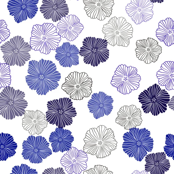 Rosa Oscuro Vector Azul Sin Costuras Fondo Elegante Con Flores — Vector de stock