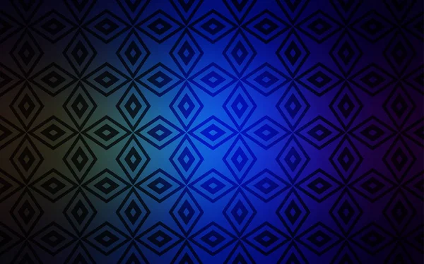 Bleu Foncé Motif Vectoriel Vert Dans Style Carré Belle Illustration — Image vectorielle