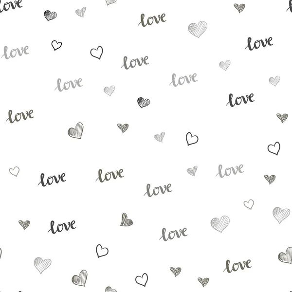 Fond Sans Couture Vecteur Gris Clair Avec Phrase Love You — Image vectorielle