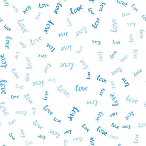 Fond Écran Sans Couture Vecteur Bleu Clair Avec Phrase Love — Image vectorielle