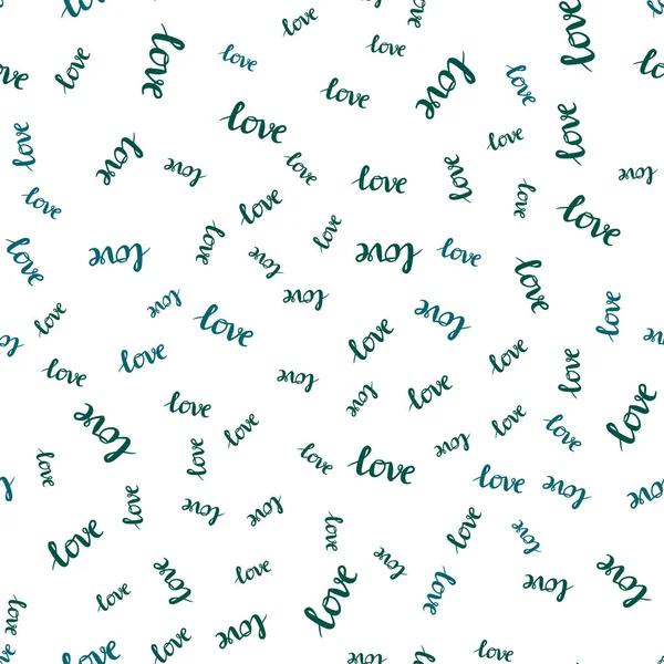 深蓝色 绿色矢量无缝覆盖报价爱你 用抽象风格的爱情词语装饰插图 时尚面料 壁纸的图案 — 图库矢量图片