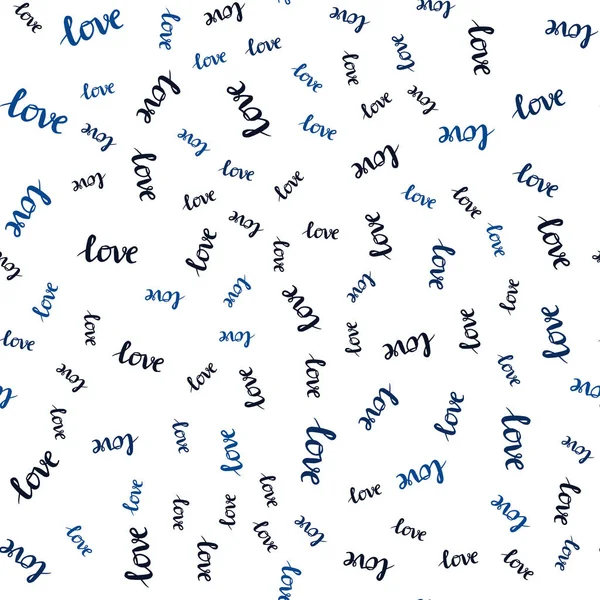 Dark Blue Vector Seamless Backdrop Phrase Love You Phrase Love — Stock Vector