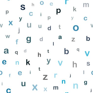 Koyu mavi, yeşil alfabe belirtileri ile sorunsuz arka plan vektör. Bulanık tasarım alfabe belirtileri ile basit tarzı. Kartvizit, Web siteleri için şablon.