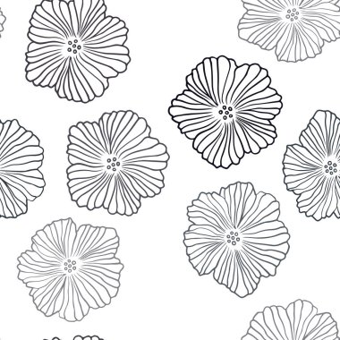 Koyu pembe vektör sorunsuz doodle zemin çiçek ile.