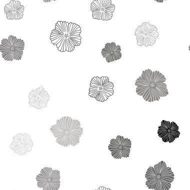 Işık gri vektör sorunsuz doodle doku çiçekli. Yeni renkli resimde çiçekli. Desen tasarım kumaş, duvar kağıtları.