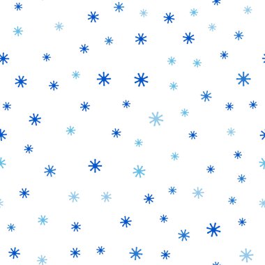 Hafif mavi vektör parlak kar taneleri ile sorunsuz düzeni. Renkli dekoratif tasarım kar ile xmas tarzında. Kartvizit, Web siteleri için şablon.